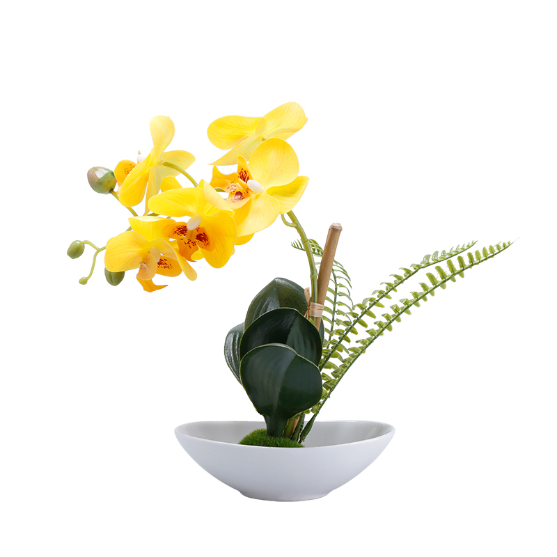 Artifi Butterfly orchid potted plant w pot,  indoor/outdoor flowers 