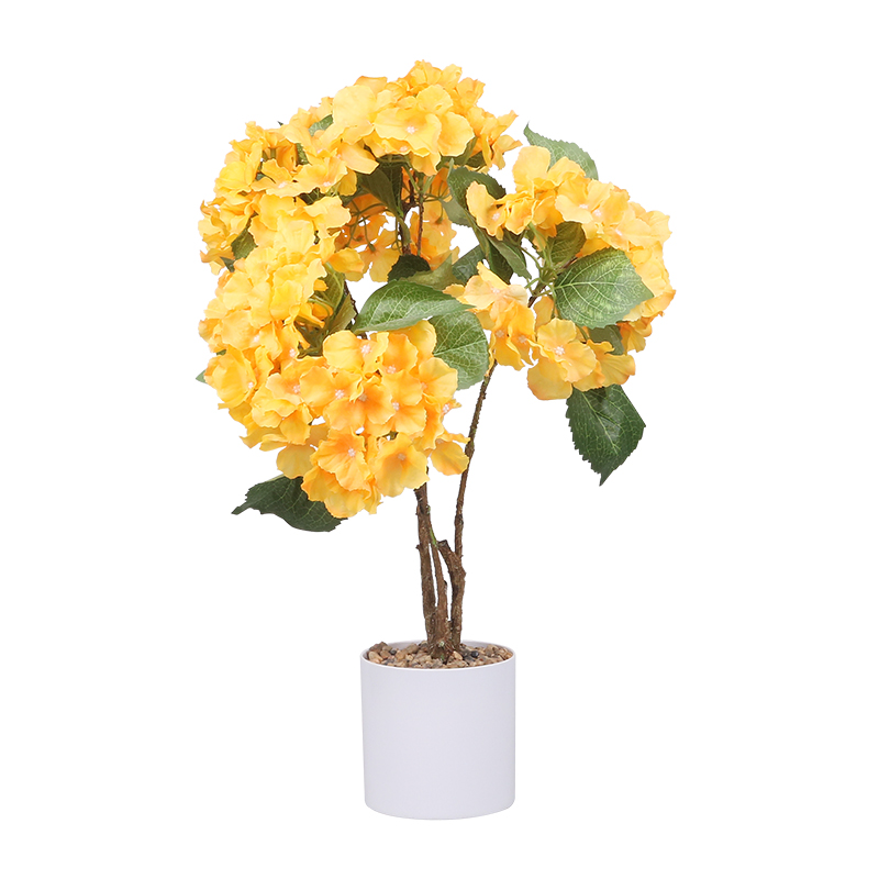 Artificial hydrangea pot,indoor/outdoor flowers, 4.92 inches