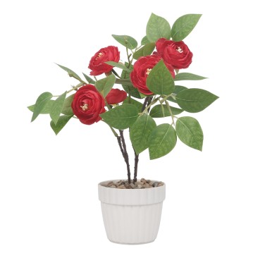 Artificial Chinese rose pot,indoor/outdoor flowers, 3.62 inches