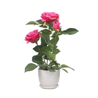 Artificial rose pot,indoor/outdoor flowers, 4.84 inches