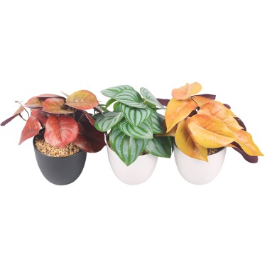 Artifi potted plant pot, set of 3, indoor/outdoor leaves,3.42 inches