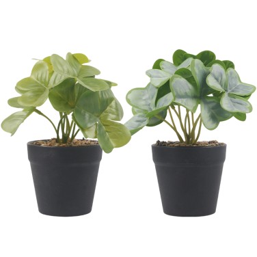 Artifi potted plant pot, set of 2, indoor/outdoor leaves,3.42 inches