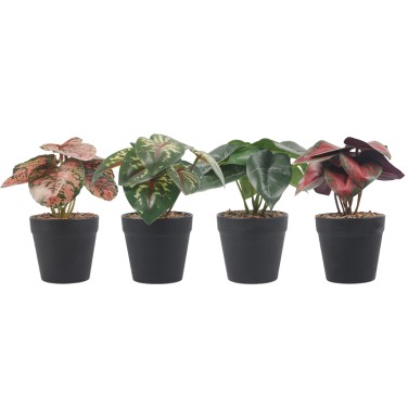 Artifi potted plant pot, set of 4, indoor/outdoor leaves,3.42 inches