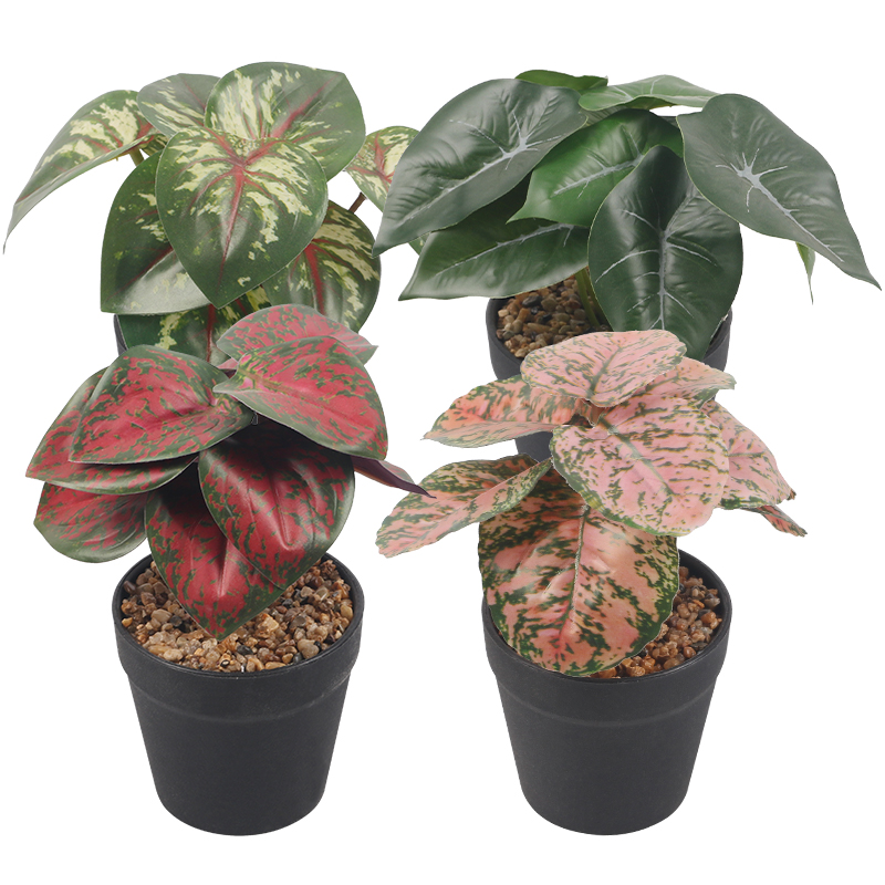 Artifi potted plant pot, set of 4, indoor/outdoor leaves,3.42 inches