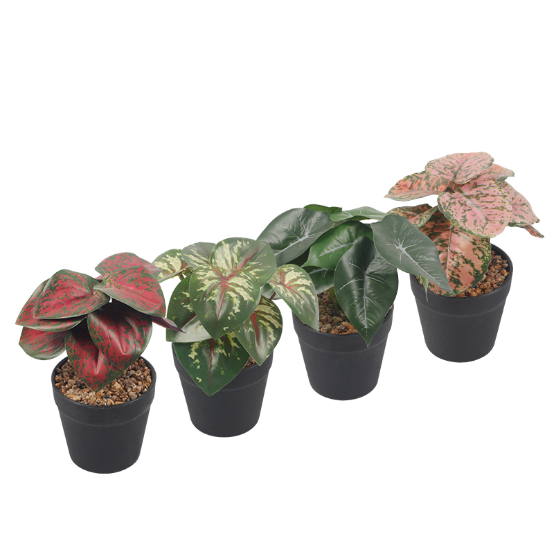 Artifi potted plant pot, set of 4, indoor/outdoor leaves,3.42 inches