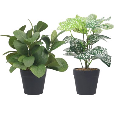 Artifi potted plant pot, set of 2, indoor/outdoor leaves,3.42 inches