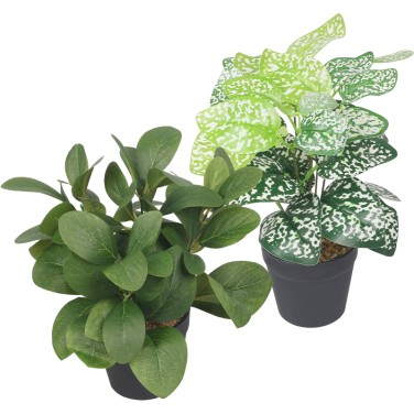 Artifi potted plant pot, set of 2, indoor/outdoor leaves,3.42 inches