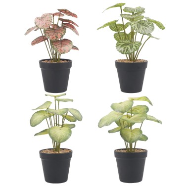 Artifi potted plant pot, set of 4, indoor/outdoor leaves,4.33 inches