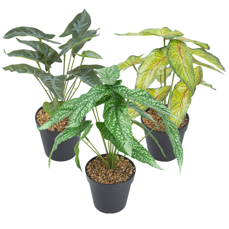 Artifi potted plant pot, set of 3, indoor/outdoor leaves,4.33 inches