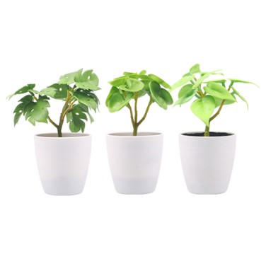 Artifi potted plant w pot, set of 3, indoor/outdoor herbs, 2.95 inches