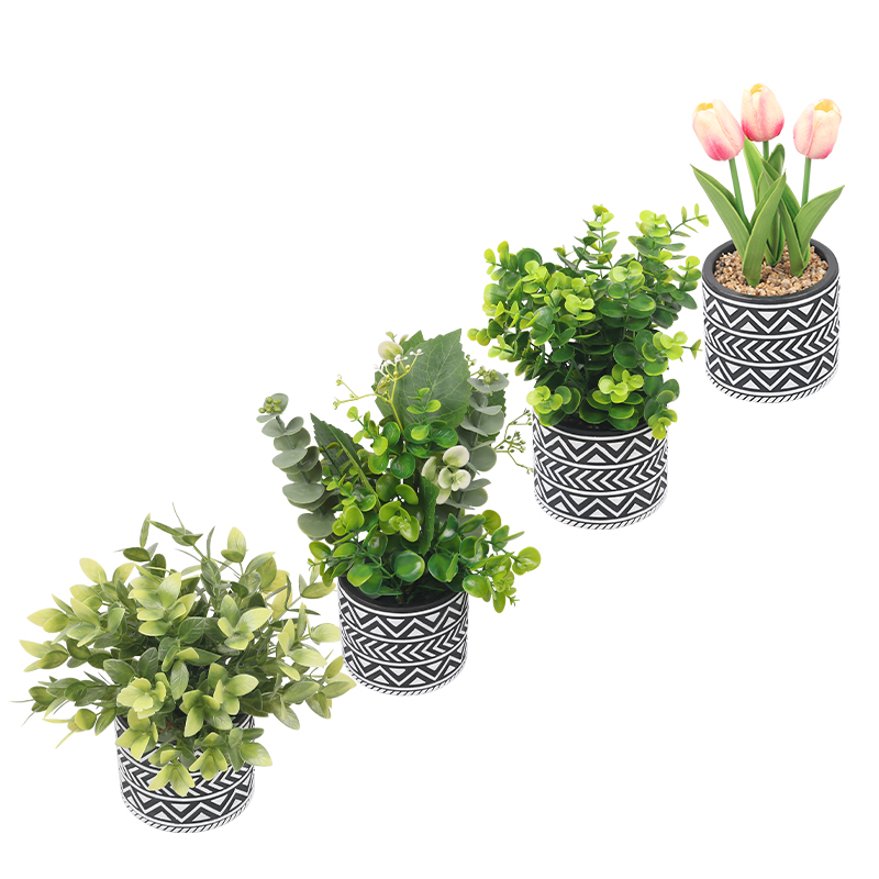 Artifi potted plant w pot, set of 4, indoor/outdoor succulent,4.33inches