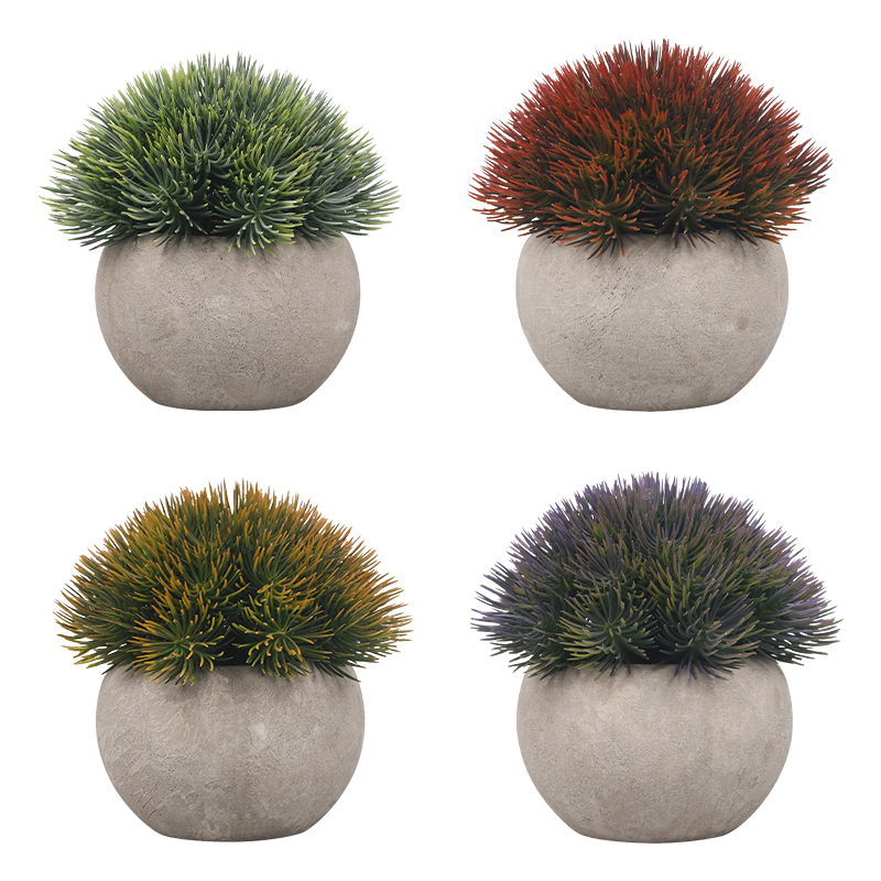 Artifi potted plant w pot, set of 4, indoor/outdoor herbs,3.74 inches