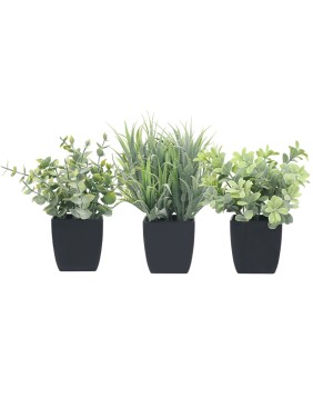 Artifi potted plant w pot, set of 3, indoor/outdoor herbs,2.56 inches