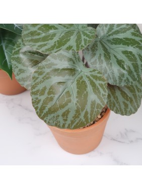 Artifi potted plant w pot, set of 6, indoor/outdoor leaves , 2.6 inches