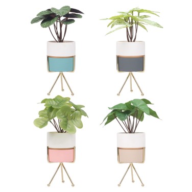 Artifi potted plant w pot,set of 4,indoor/outdoor leaves，3.15inches