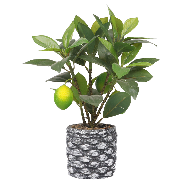 Artificial lemon tree pot,indoor/outdoor leaves, 4.21 inches