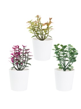 Artifi potted plant w pot, set of 3, indoor/outdoor herbs, 2 "