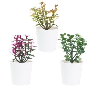 Artifi potted plant w pot, set of 3, indoor/outdoor herbs, 2 "