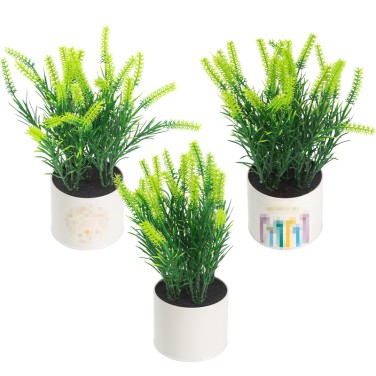 Artifi potted plant w pot, set of 3, indoor/outdoor herbs, 3.81 "