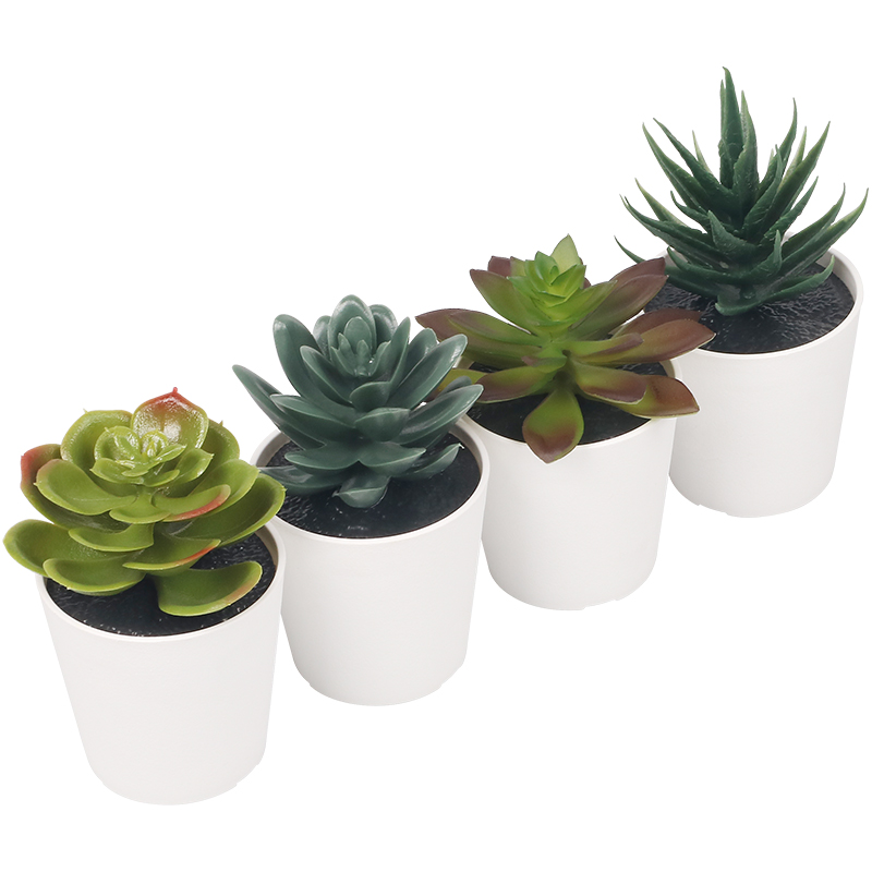 Artificial potted plant with pot, indoor/outdoor Succulent, 2 ¼ " 