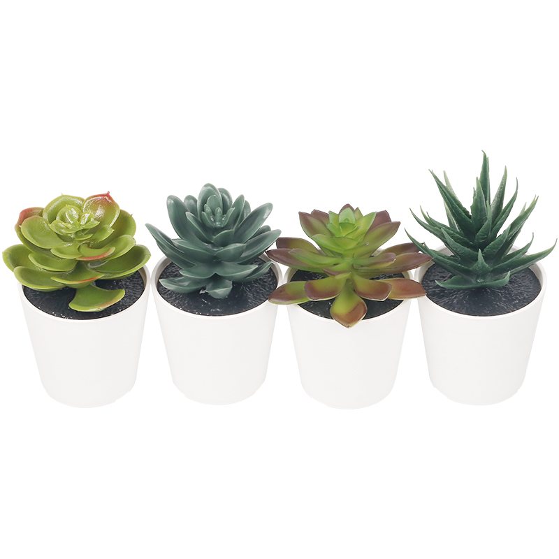 Artificial potted plant with pot, indoor/outdoor Succulent, 2 ¼ " 