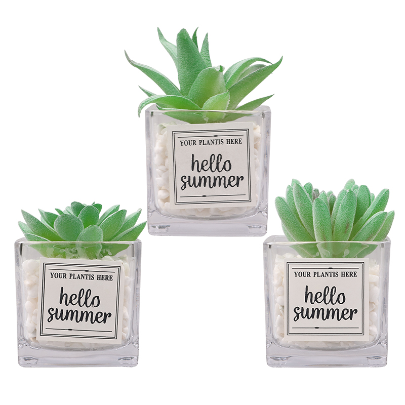 Artifi potted plant w pot, set of 3, indoor/outdoor succulent,2.36 inches