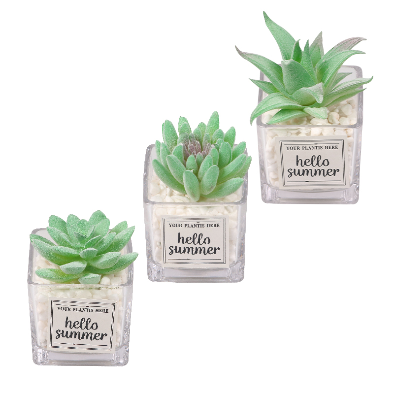 Artifi potted plant w pot, set of 3, indoor/outdoor succulent,2.36 inches