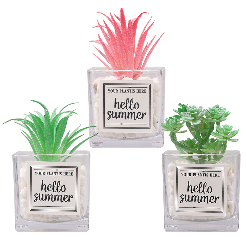 Artifi potted plant w pot, set of 3, indoor/outdoor succulent,2.36 inches