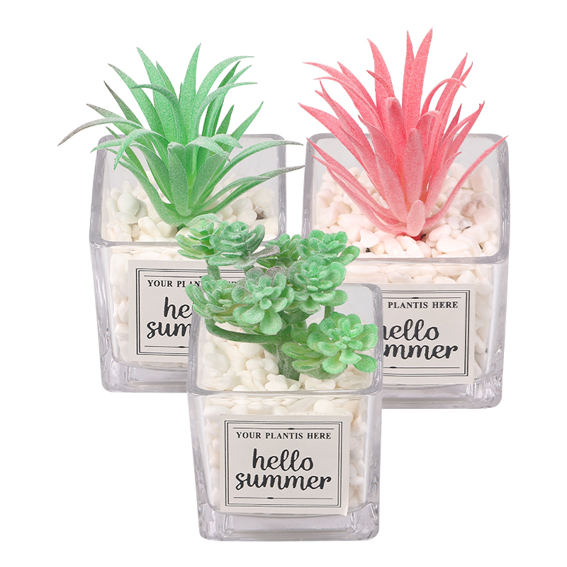 Artifi potted plant w pot, set of 3, indoor/outdoor succulent,2.36 inches