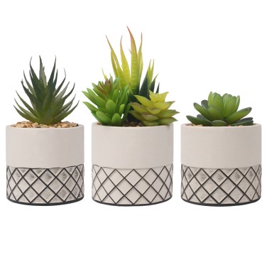 Artifi potted plant w pot, set of 3, indoor/outdoor succulent ,3.15inches