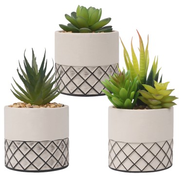 Artifi potted plant w pot, set of 3, indoor/outdoor succulent ,3.15inches