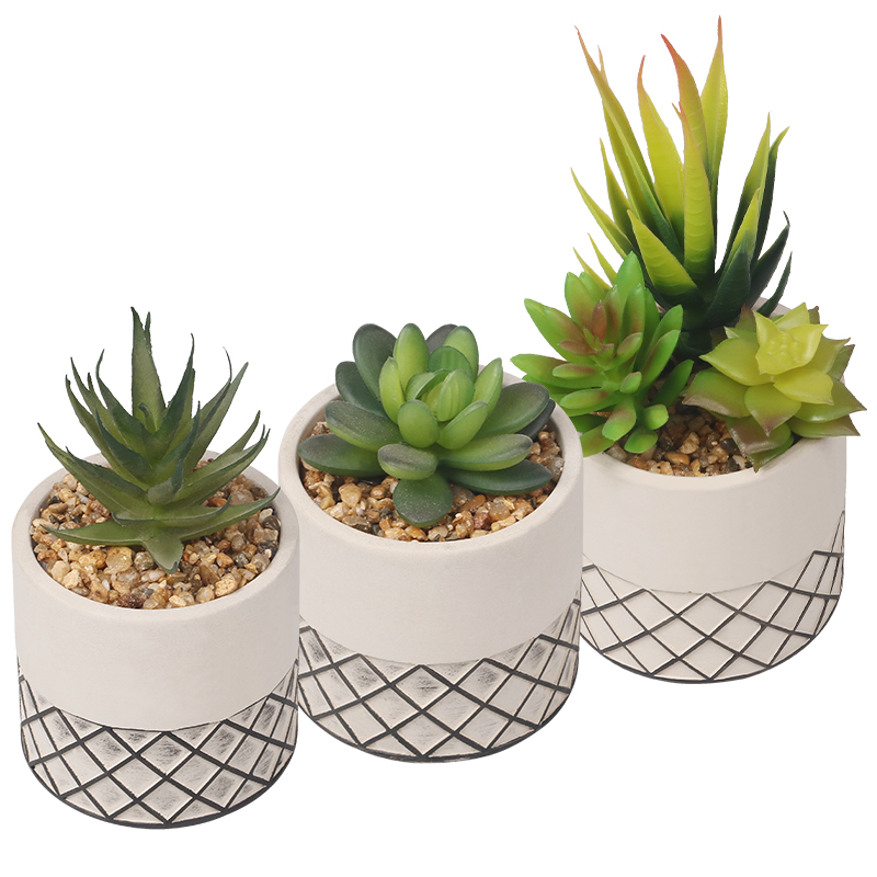 Artifi potted plant w pot, set of 3, indoor/outdoor succulent ,3.15inches