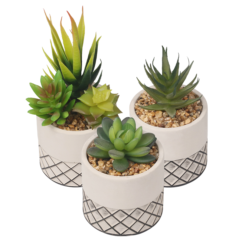 Artifi potted plant w pot, set of 3, indoor/outdoor succulent ,3.15inches