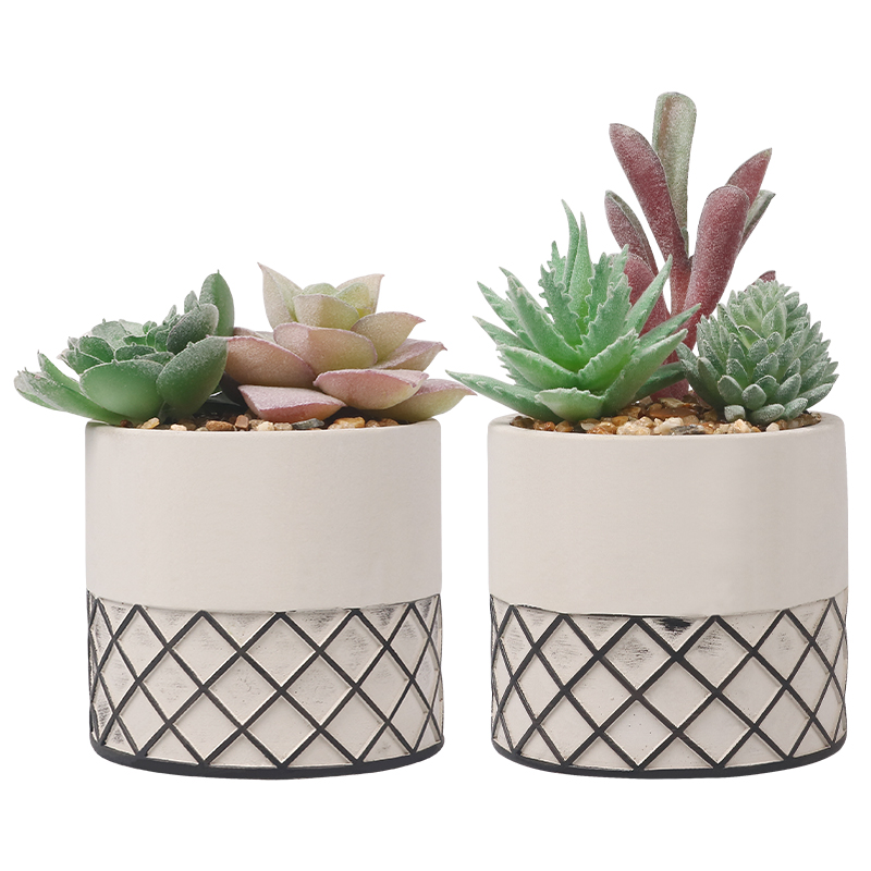 Artifi potted plant w pot, set of 2, indoor/outdoor succulent ,3.15inches