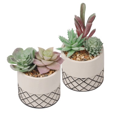 Artifi potted plant w pot, set of 2, indoor/outdoor succulent ,3.15inches