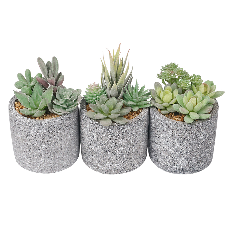 Artifi potted plant w pot, set of 3, indoor/outdoor succulent ,4.13inches