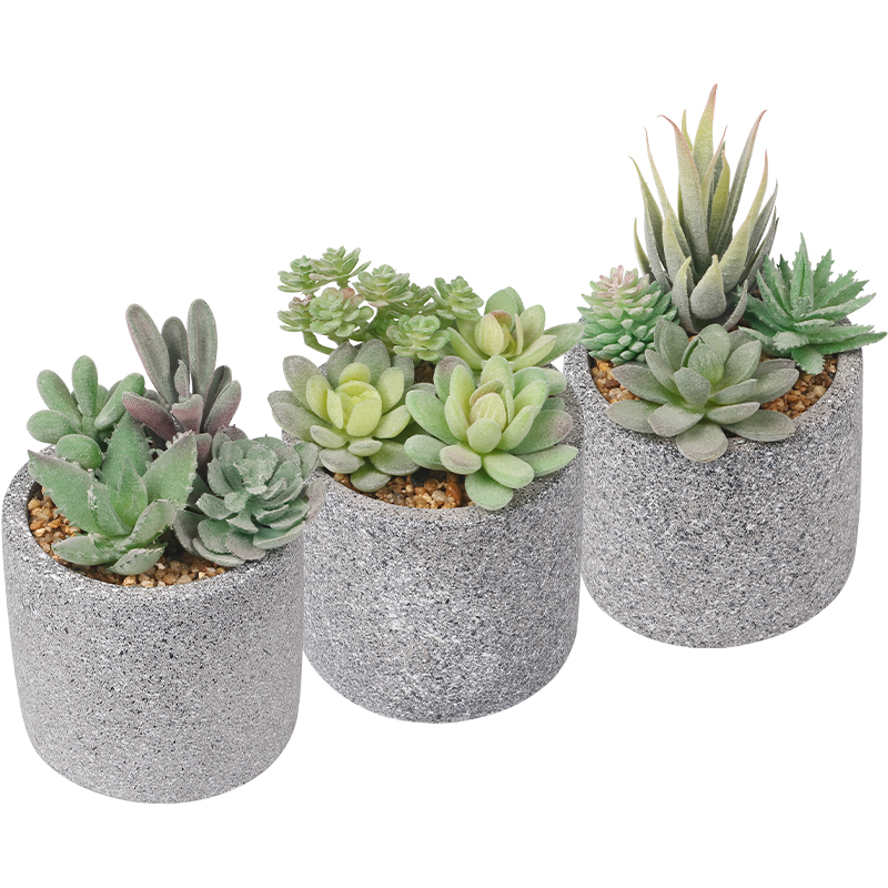 Artifi potted plant w pot, set of 3, indoor/outdoor succulent ,4.13inches