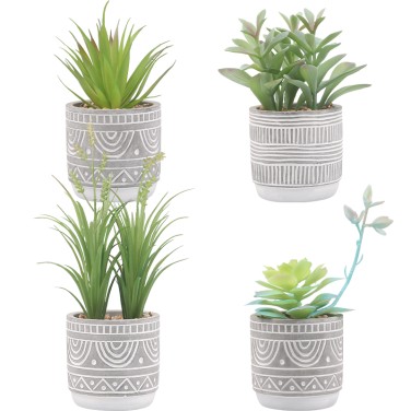 Artifi potted plant pot, set of 4, indoor/outdoor succulent hebrs,3.58inches