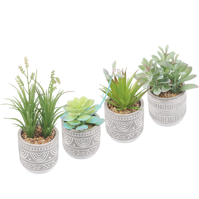 Artifi potted plant pot, set of 4, indoor/outdoor succulent hebrs,3.58inches