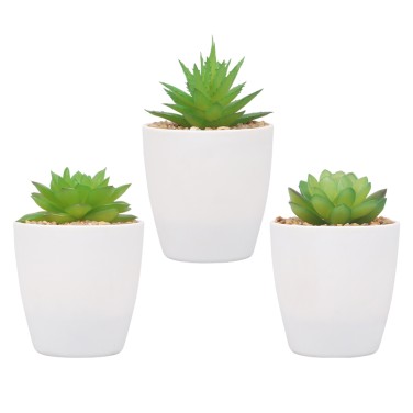 Artifi potted plant w pot, set of 3, indoor/outdoor succulent, 2.95 inches