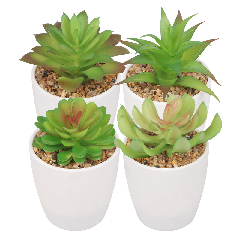 Artifi potted plant w pot, set of 4, indoor/outdoor succulent, 2.95 inches