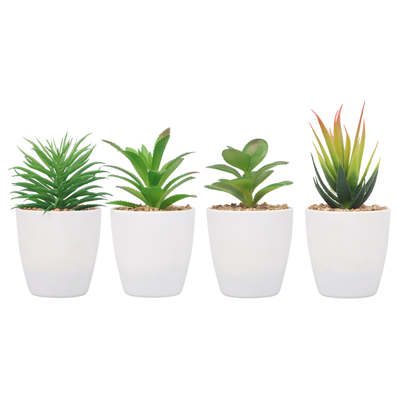 Artifi potted plant w pot, set of 4, indoor/outdoor succulent, 2.95 inches