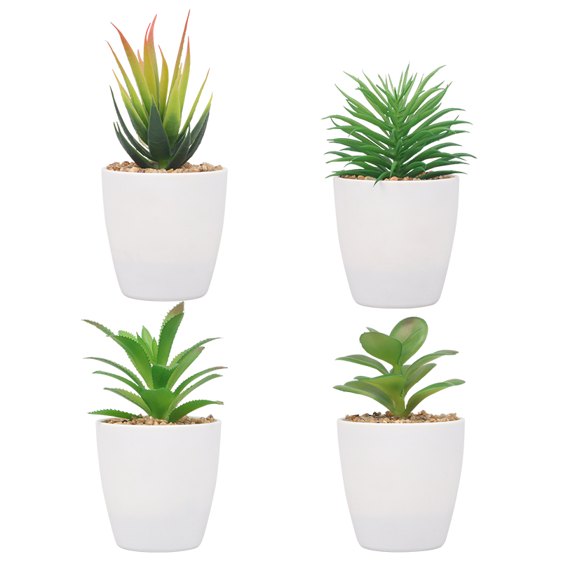 Artifi potted plant w pot, set of 4, indoor/outdoor succulent, 2.95 inches