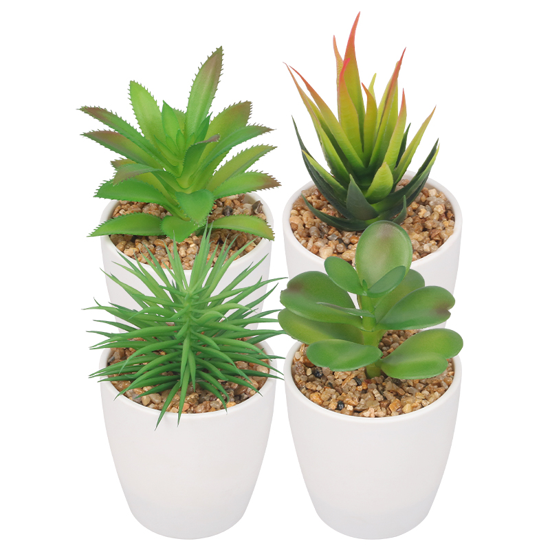 Artifi potted plant w pot, set of 4, indoor/outdoor succulent, 2.95 inches