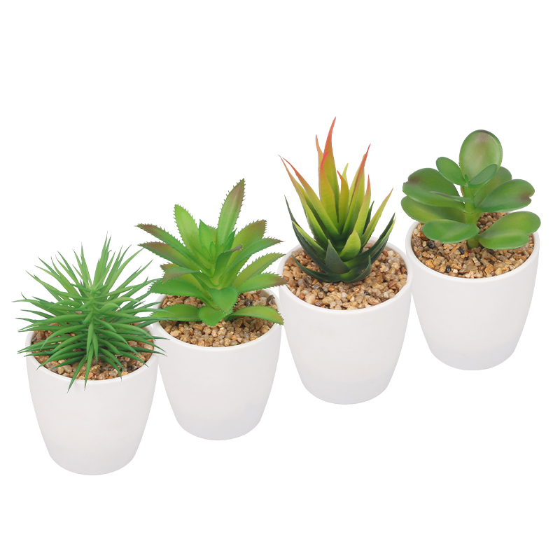 Artifi potted plant w pot, set of 4, indoor/outdoor succulent, 2.95 inches