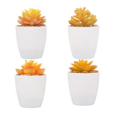 Artifi potted plant w pot, set of 4, indoor/outdoor succulent, 2.95 inches