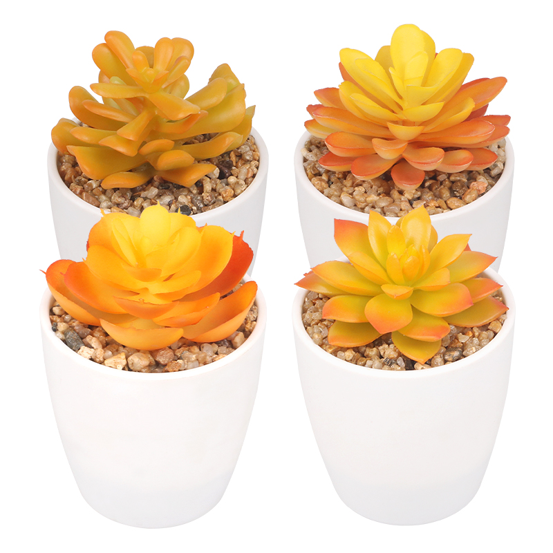 Artifi potted plant w pot, set of 4, indoor/outdoor succulent, 2.95 inches