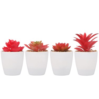 Artifi potted plant w pot, set of 4, indoor/outdoor succulent, 2.95 inches