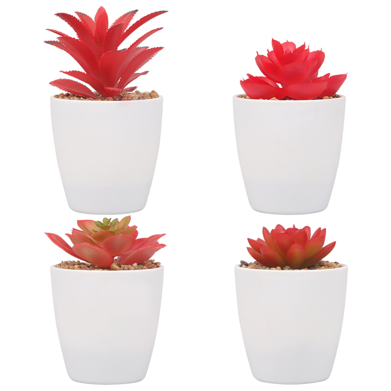 Artifi potted plant w pot, set of 4, indoor/outdoor succulent, 2.95 inches