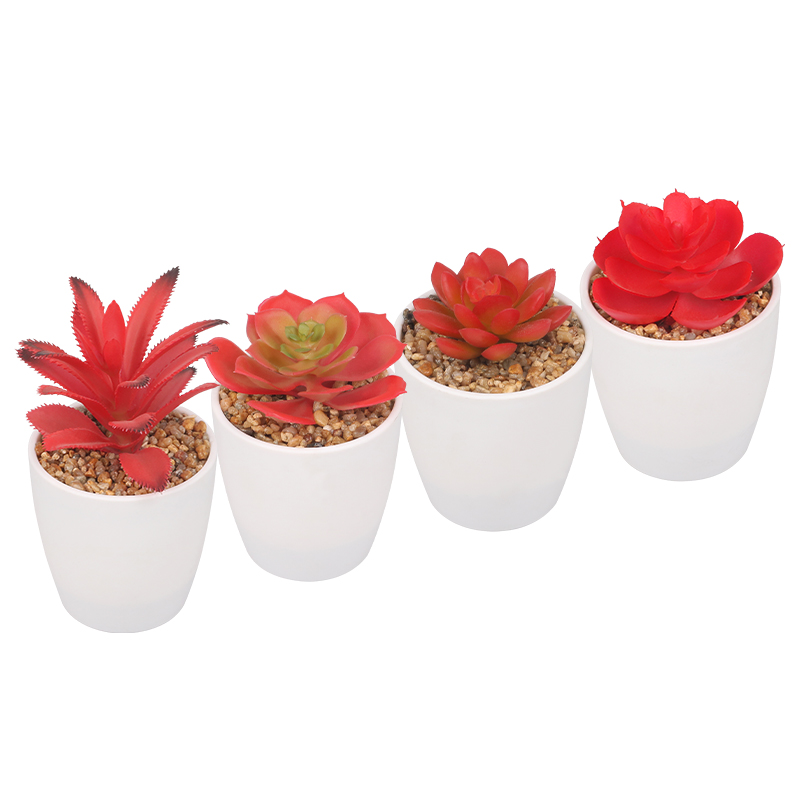 Artifi potted plant w pot, set of 4, indoor/outdoor succulent, 2.95 inches